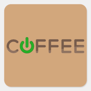 Coffee Power (Green) Square Sticker