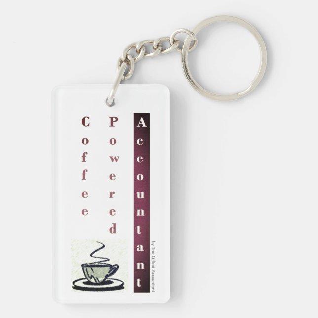 "Coffee Powered Accountant" Key Ring (Back)
