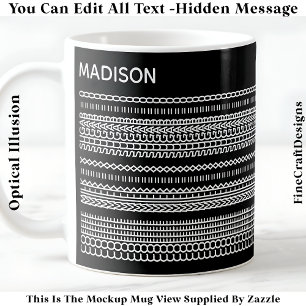 Coffee Preference Hidden Message Name 101W Stylish Coffee Mug