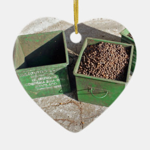 coffee production ceramic tree decoration