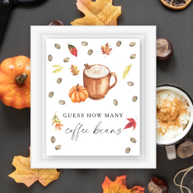 Coffee pumpkin Bridal shower How many coffee beans Poster (Creator Uploaded)