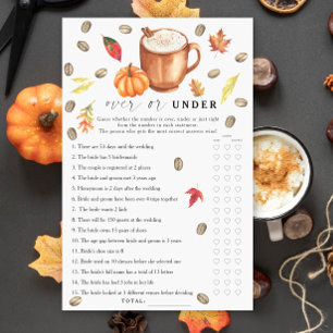 Coffee Pumpkin Bridal shower Over or under game