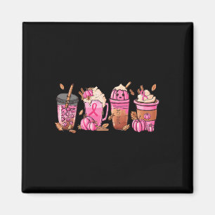 Coffee Pumpkin Latte Spice Breast Cancer Awareness Magnet