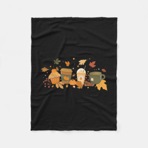 Coffee Pumpkin Latte Spice Coffee Love Fall Season Fleece Blanket