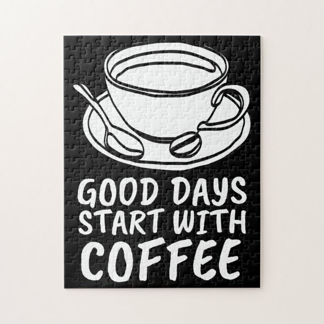 COFFEE PUZZLE, GOOD DAYS START WITH COFFEE JIGSAW PUZZLE (Vertical)