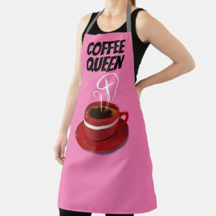 COFFEE QUEEN MOM KITCHEN PINK APRON