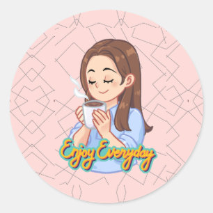 coffee quote classic round sticker
