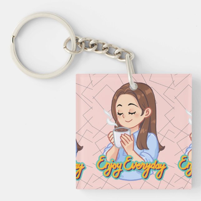  coffee quote  key ring (Front)