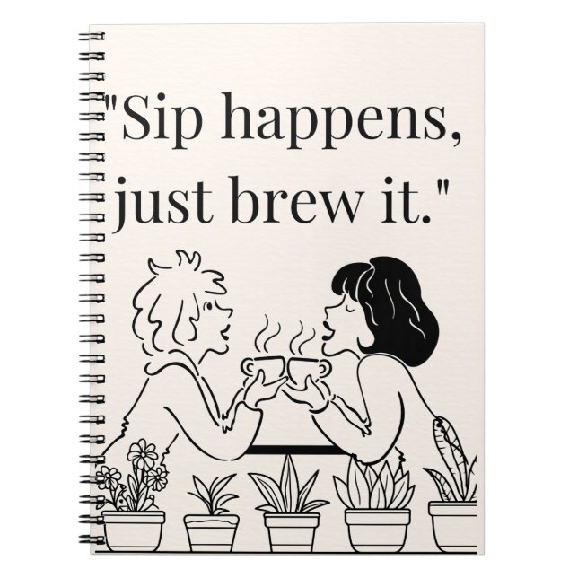 coffee quote  notebook (Front)
