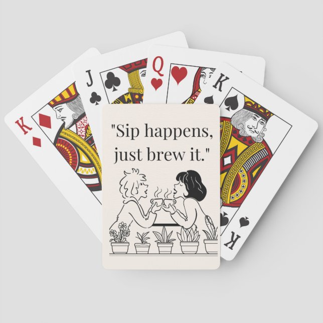 coffee quote  playing cards (Back)