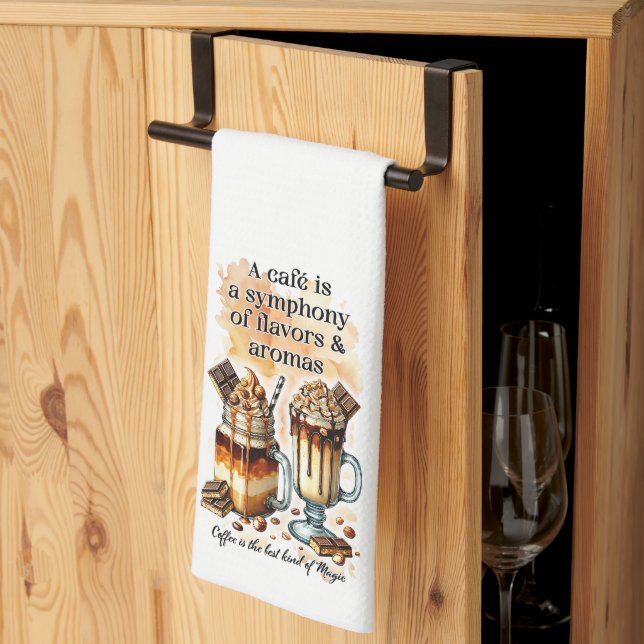 Coffee Quotes Kitchen Decor Tea Towel (Thirds Fold)