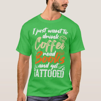 Coffee Reading Book Tattoo T-Shirt