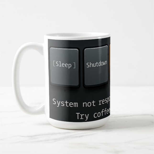 Coffee Reboot Mug – Funny Tech-Inspired Design for (Left)
