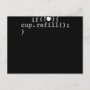 Coffee Refill Smart Coding Software Engineer Holiday Postcard