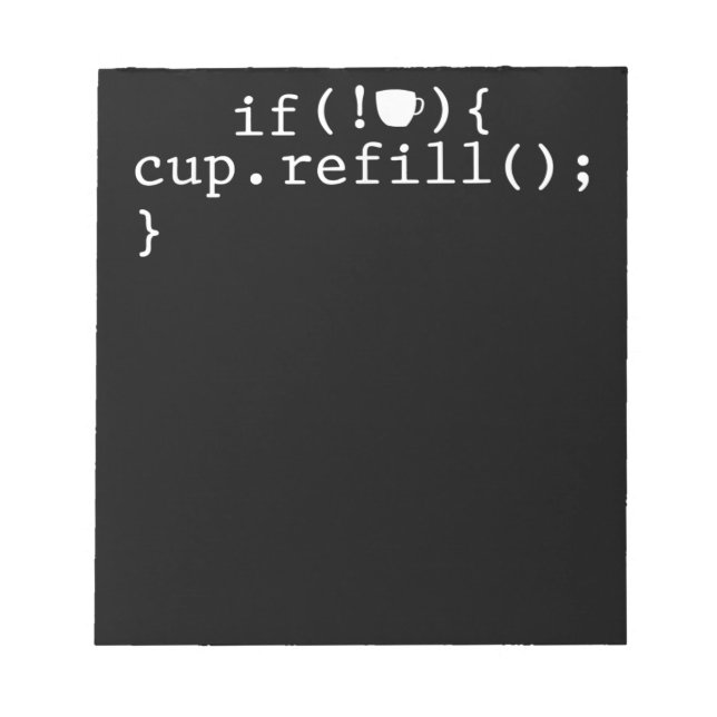 Coffee Refill Smart Coding Software Engineer Notepad (Front)