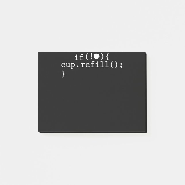 Coffee Refill Smart Coding Software Engineer Post-it Notes (Front)