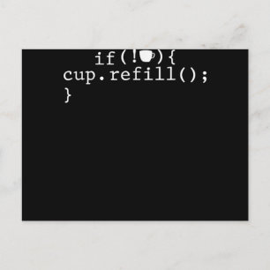 Coffee Refill Smart Coding Software Engineer Postcard