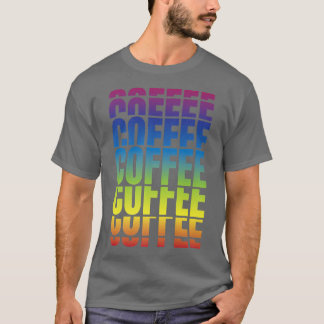 Coffee Repeat Pattern Caffeinated Retro Vibrant Co T-Shirt