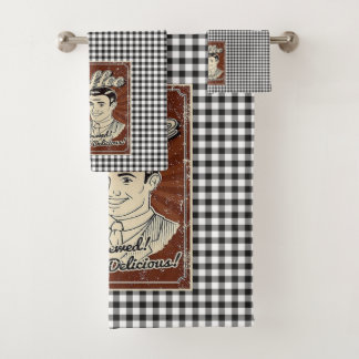 Coffee Retro Bath Towel Set