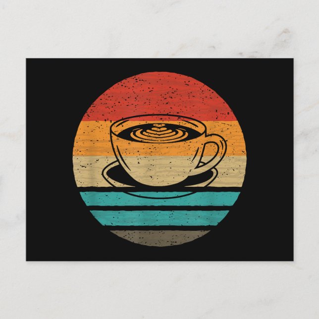 Coffee Retro Style Vintage Holiday Postcard (Front)