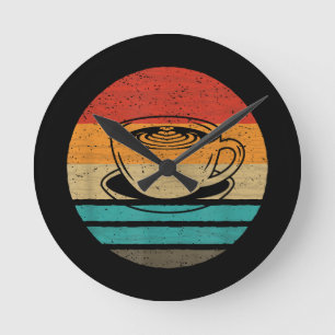 Coffee Retro Style Vintage Round Clock