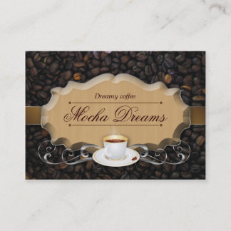 Coffee Rich Brown Beans Chocolate Caramel Business Card