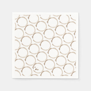 COFFEE Rings Brown White Artisan Fun  Napkin
