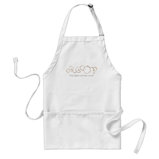COFFEE Rings Shop NAME Brown White Employee Fun Standard Apron (Front)