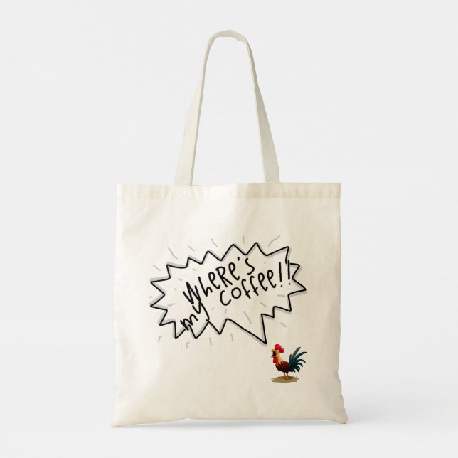 Coffee Rooster Tote Bag (Back)