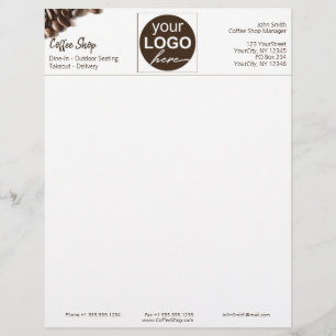 Coffee Rustic Beans Coffee Shop Business Your Logo Custom Letterhead