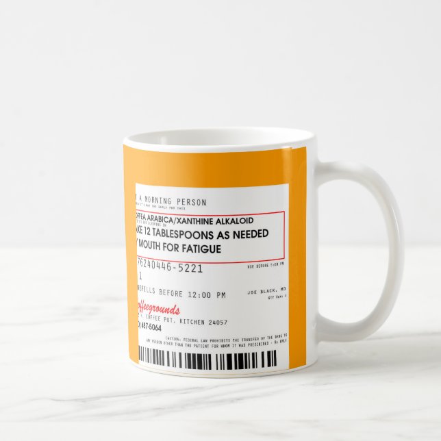 Coffee Rx Prescription Mug (Right)