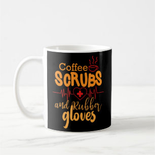 Coffee Scrubs And Rubber Gloves Nurse Nursing Desi Mug