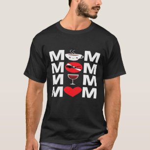 Coffee Scuba Diving Wine Mum Diver Mother Flag T-Shirt