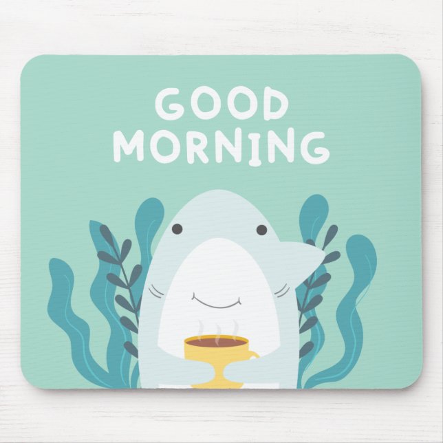 Coffee Shark Mouse Pad (Front)