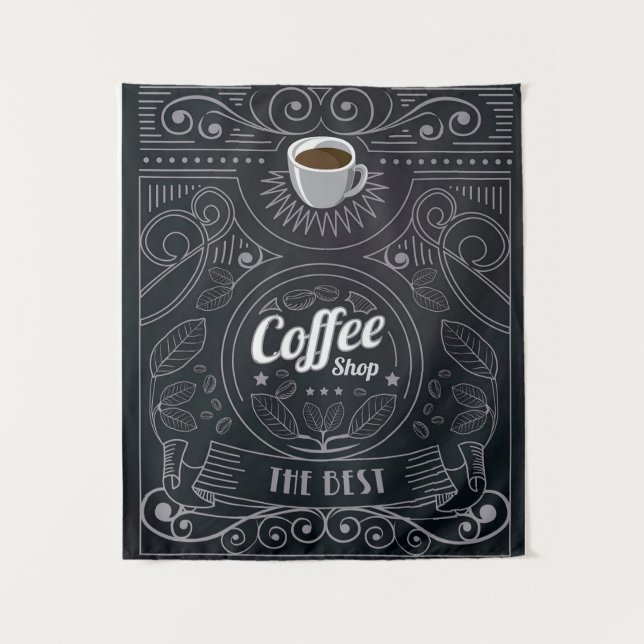 Coffee Shop  Blanket Tapestry (Front)