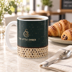 Coffee Shop Branding Deep Green & Beige Mug