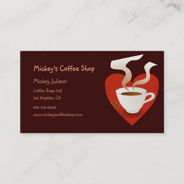 Coffee Shop Business Card (Front)