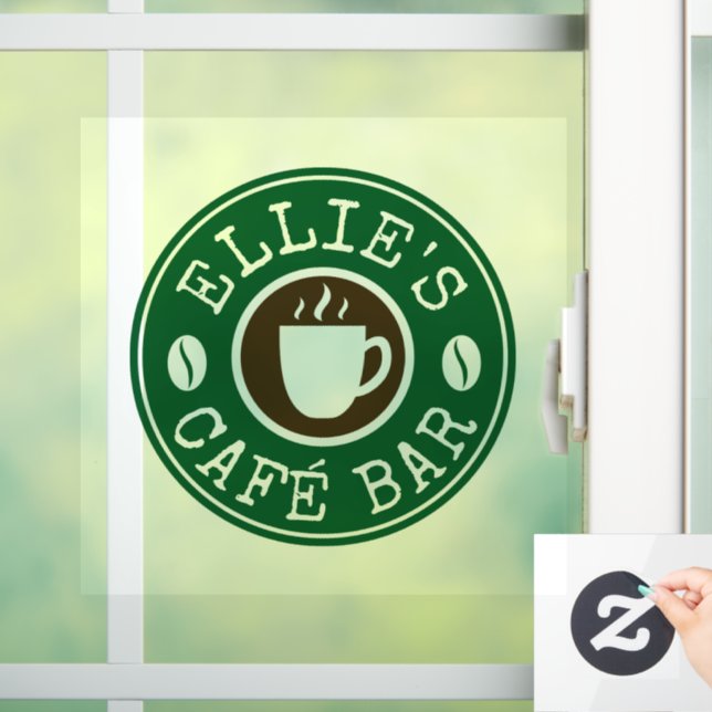 Coffee shop business logo custom window cling (Home)