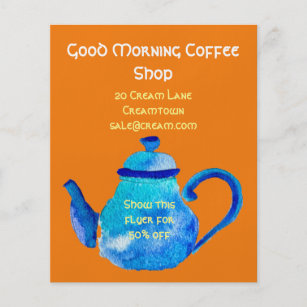 Coffee Shop cafe advertisement teapot Flyer