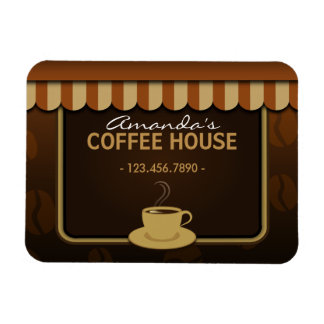 Coffee Shop Cafe Brown Small Custom Flexi Magnets