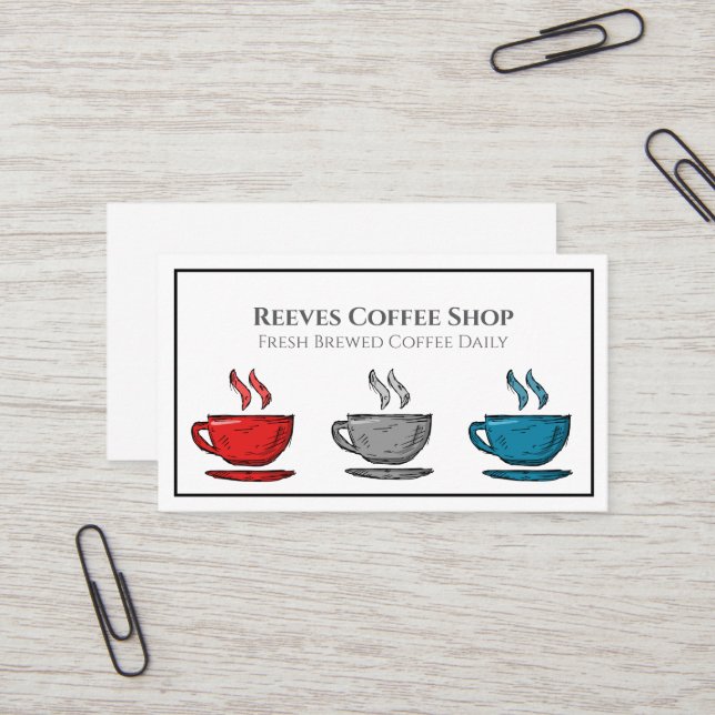 Coffee Shop Cafe Business Card (Front/Back In Situ)