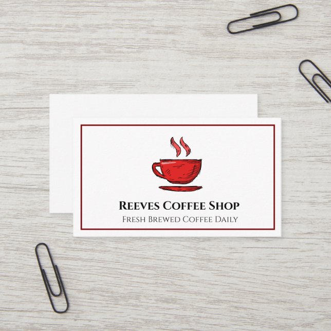 Coffee Shop Cafe Business Card (Front/Back In Situ)