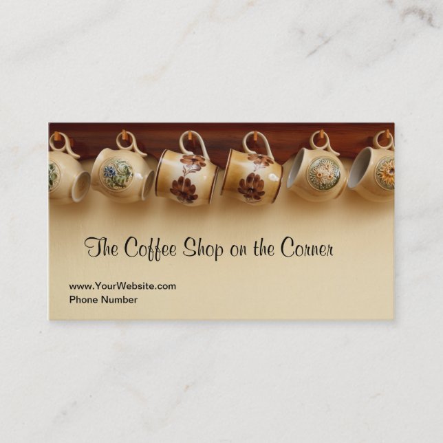 Coffee Shop Cafe English Tea Room Business Cards (Front)