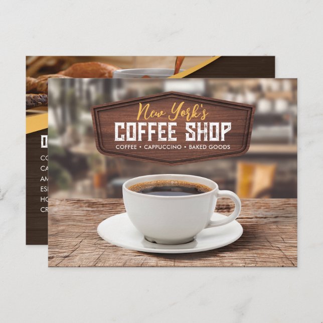 Coffee Shop Cafe Postcard (Front/Back)