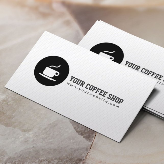 Coffee Shop Coffee Cup Cafe Minimalist Business Card (Creator Uploaded)