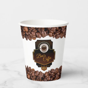 Coffee Shop Custom Business Name Paper Cups