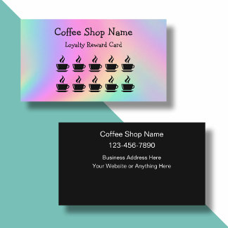 Coffee Shop Customer Rewards Bulk Business Cards