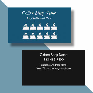 Coffee Shop Customer Rewards Bulk Business Cards