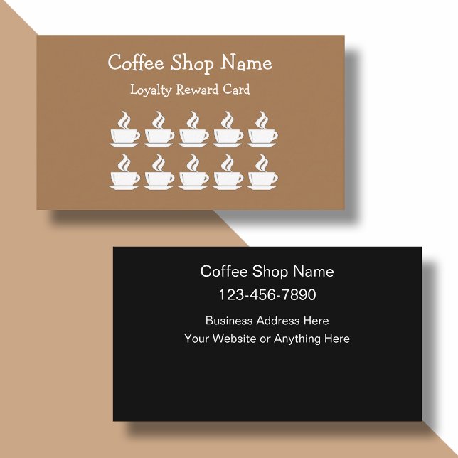 Coffee Shop Customer Rewards Bulk Business Cards (Creator Uploaded)