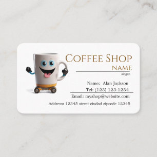 coffee shop editable business cards